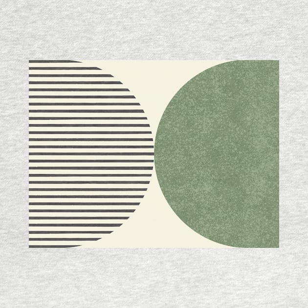 Half Circle Stripes - Green Black by moonlightprint